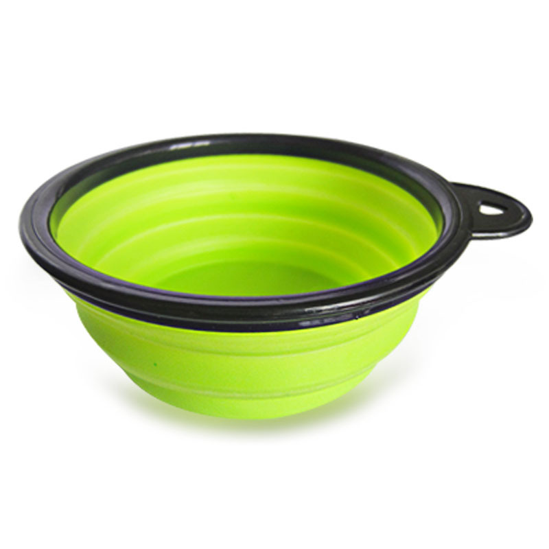 Folding bowl for dog outdoor travel, black-framed dog food bowl, dog water bowl with buckle, tpr anti-choking bowl pic 5