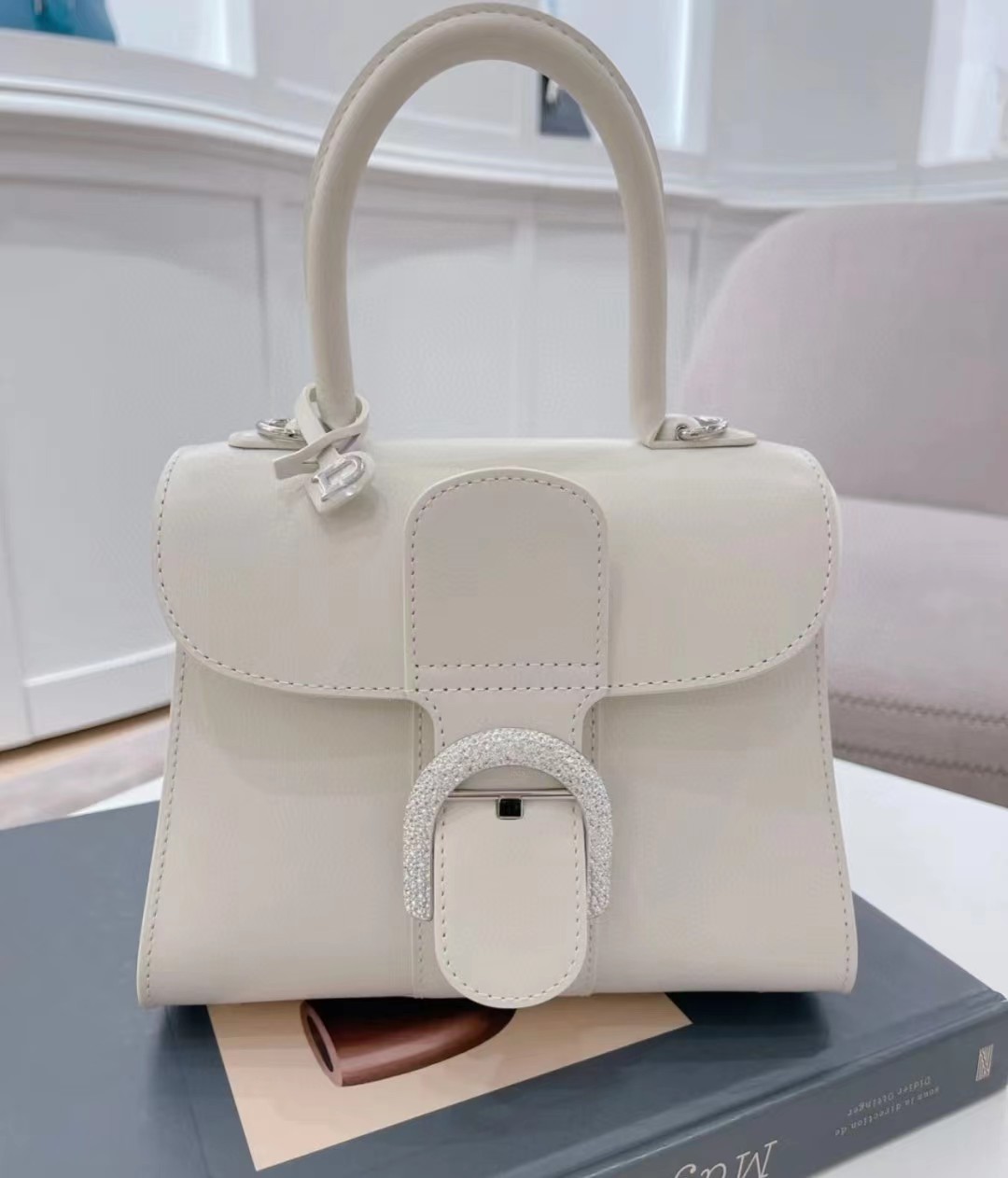 夏季新款马鞍包 大牌高级感小包包女 老花斜挎女包驴家真皮托特包详情12