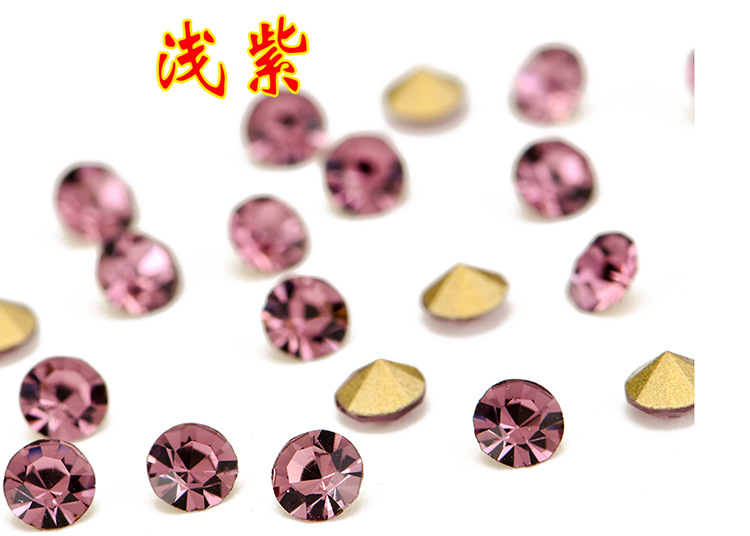 玻璃彩色水晶钻圆形尖底水钻国贸A钻DIY美甲饰品贴钻亚克力钻批发详情10