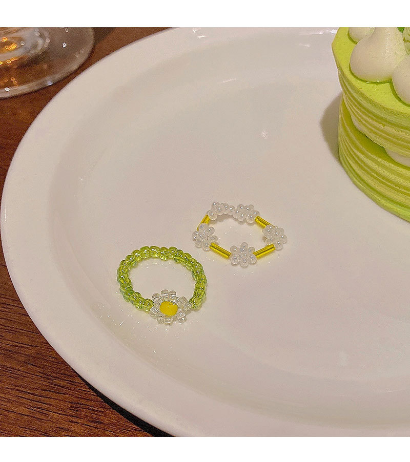 小清新弹力绳花朵戒指女新款百搭小众个性食指环春季新款套装首饰详情17