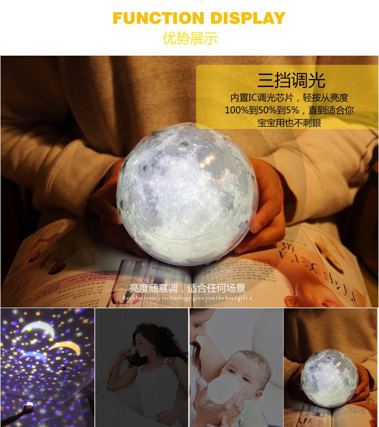 彩色魔钻投影灯梦幻宇宙星空灯智能旋转LED小夜灯创意USB灯详情20