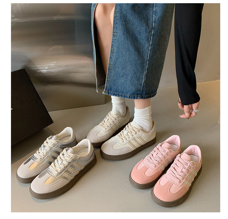 银色圆头德训鞋女款2024年秋季新款复古阿甘鞋软底轻便运动休闲鞋详情18