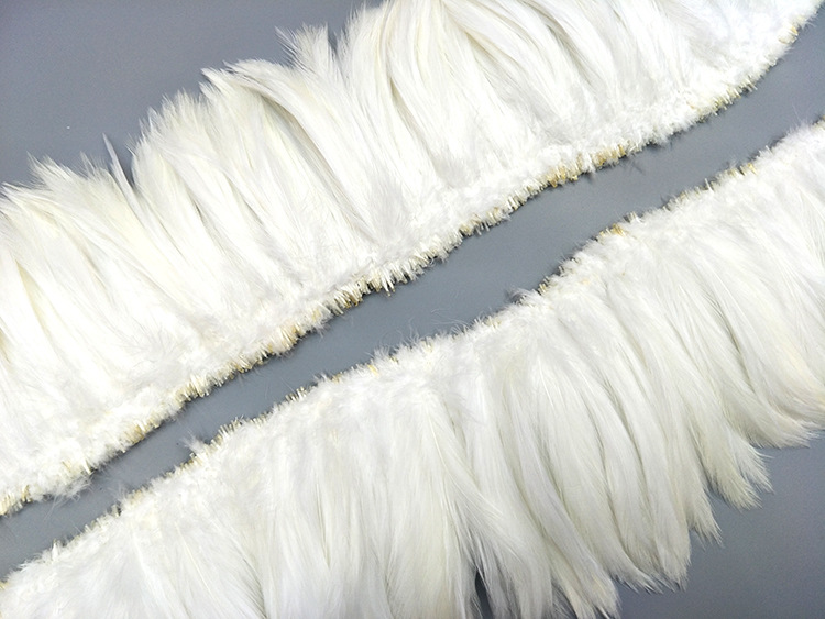 源头厂家供应5-6白项毛鸡毛卷 头花胸花DIY道具服装辅料 彩色羽毛详情26