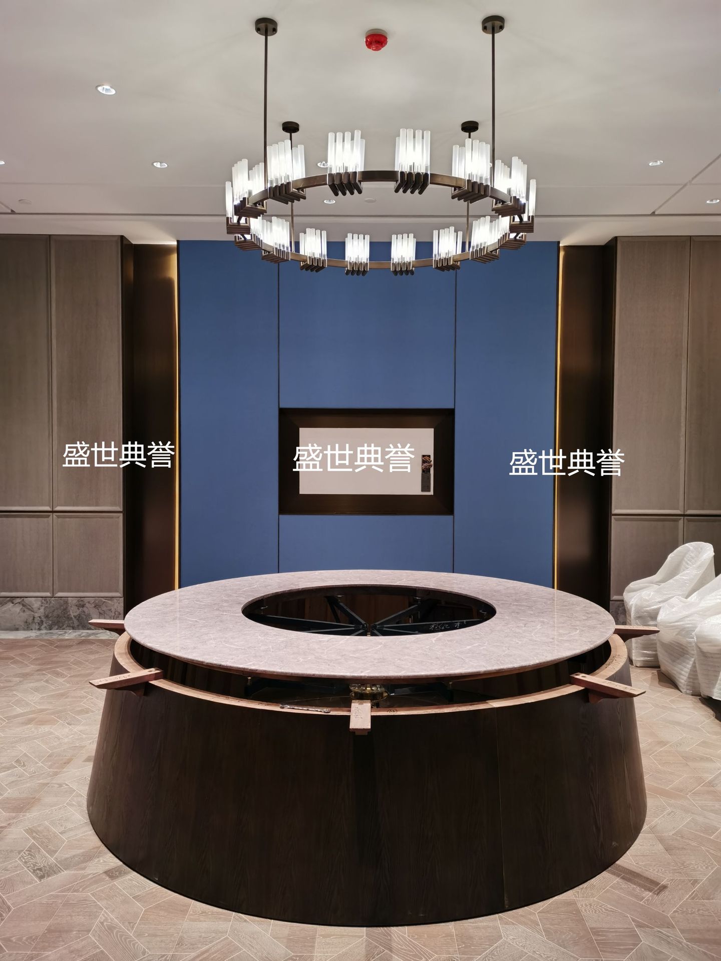 Nanping Resort Hotel solid wood furniture manufacturer direct sales, banquet hotel private rooms, electric dining tables, automatic turntable dining tables pic 6