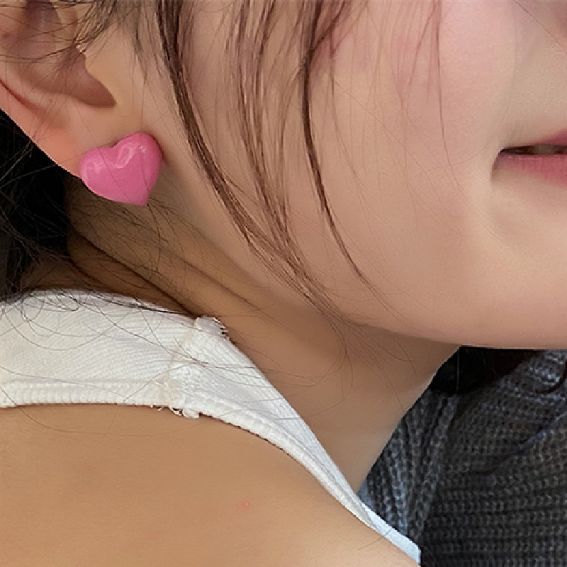 法式复古少女耳钉气质中古vintage粉色小众设计感耳环女复古耳饰详情6