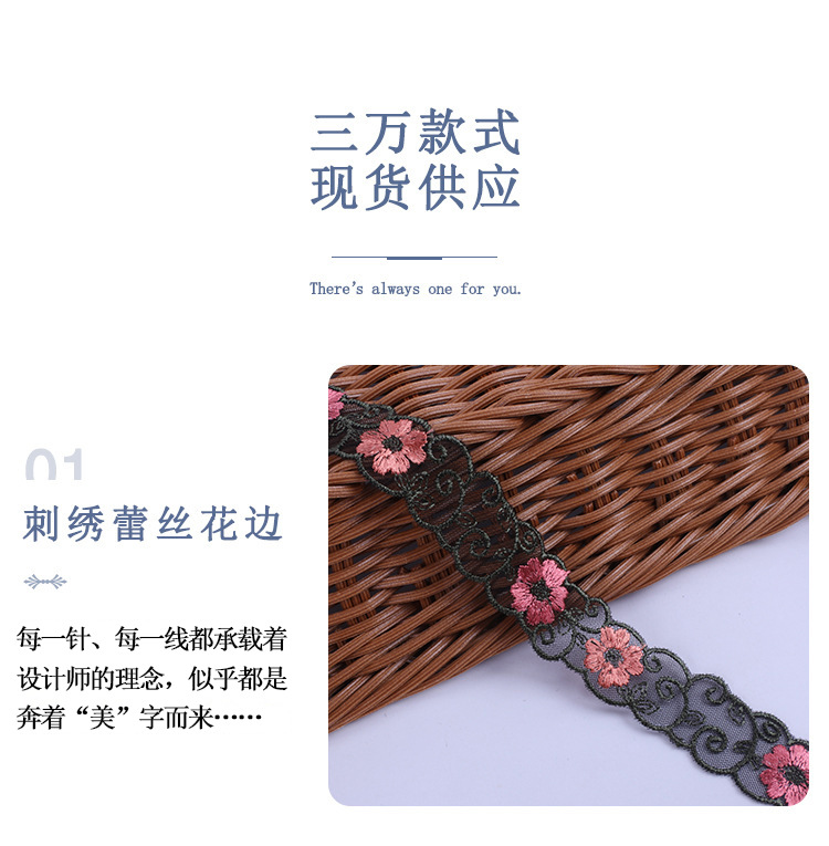 Best-selling three-dimensional embroidered, colorful flower mesh, embroidered curtains, clothing lace, lace fabric, lace accessories pic 8