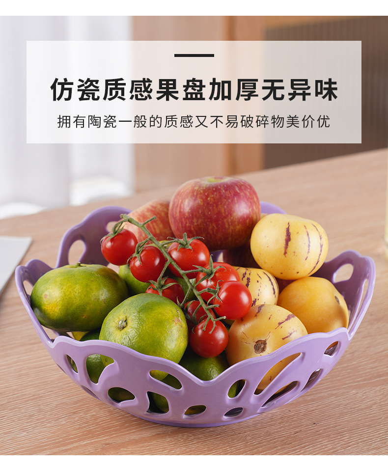 Draining basket, colorful classic melamine fruit plate, hollowed-out fruit basket, fruit plate, kitchen vegetable basket, living room, home, daily use pic 20