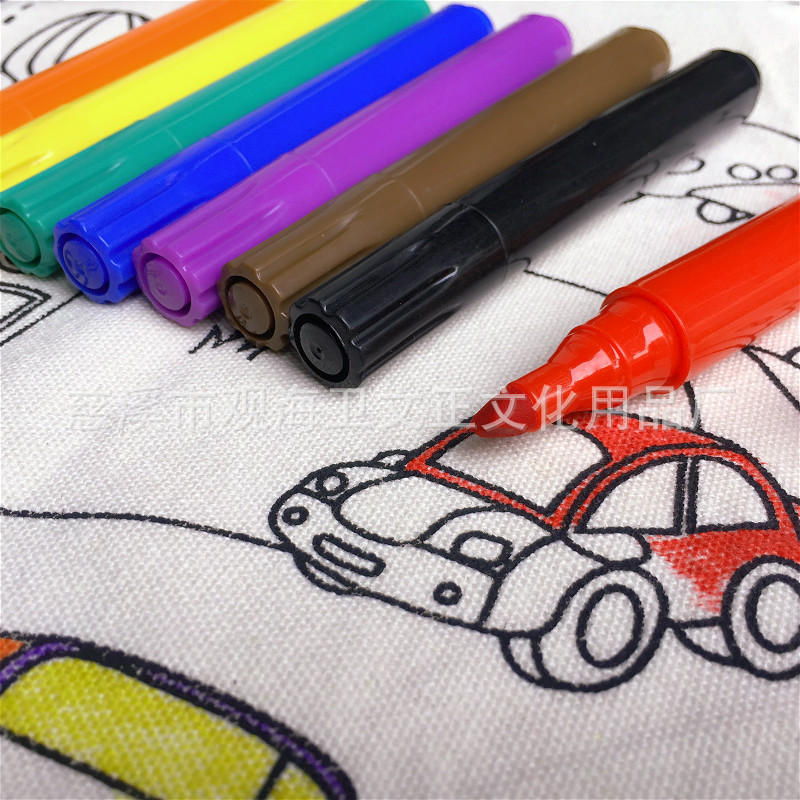 厂家 8色装可洗织物笔 修色用纺织笔水洗涂鸦T恤笔详情13