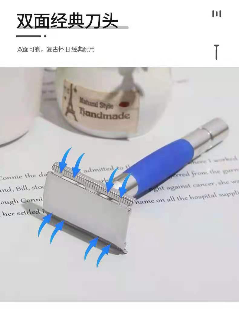 Shuyue Factory Direct sales of classic and retro shavers, old-fashioned razors, double-sided blade holders pic 5