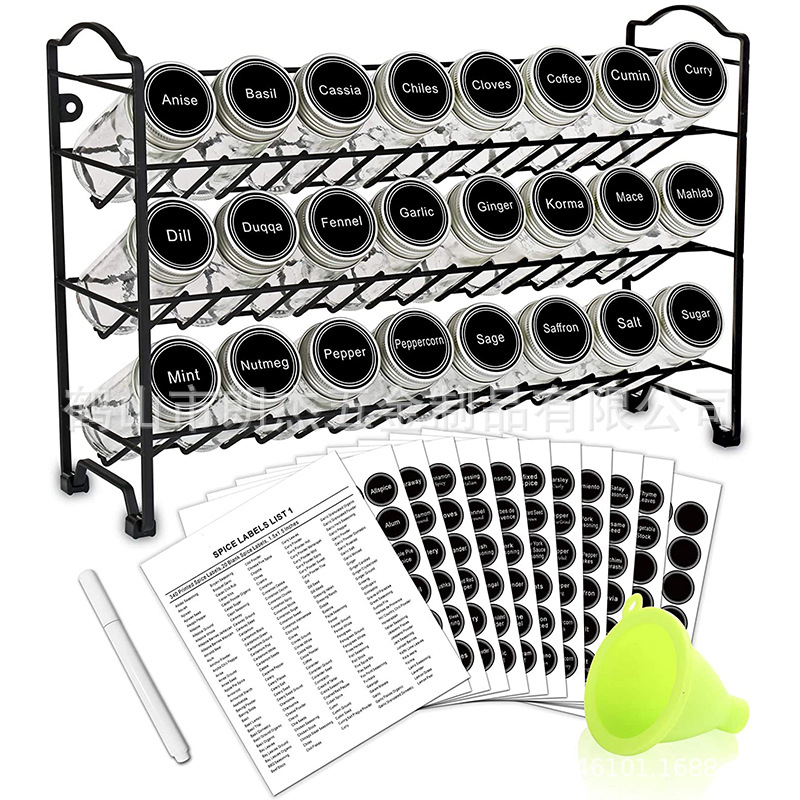 Three-layer seasoning rack, kitchen storage rack, spice rack, seasoning bottle storage and organization rack, factory stock spice rack pic 3