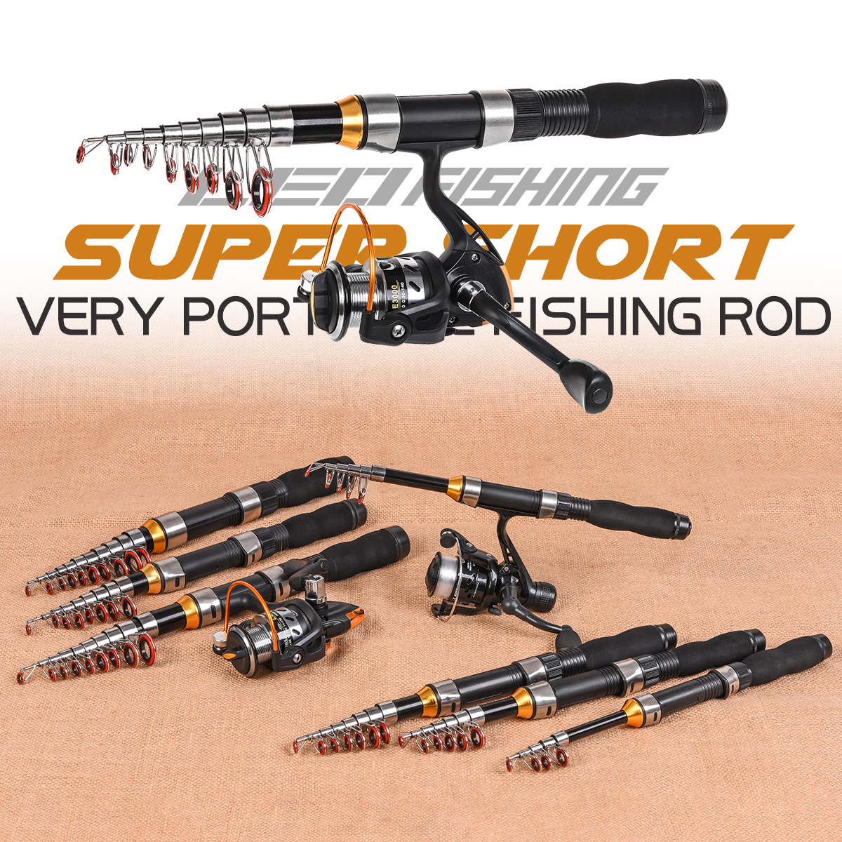 28049 LEO [Black Ultra-Short and Small Sea Fishing Rod] Mini sea fishing rod, Lure Ice Fishing rod Cross-border wholesale pic 14