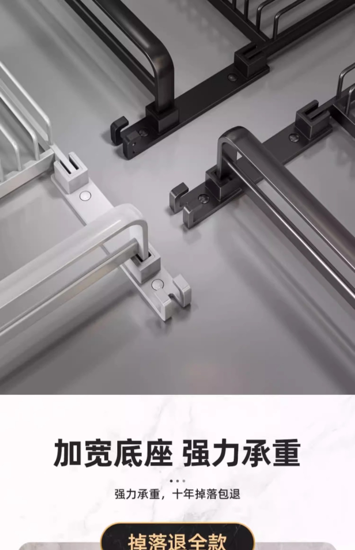 Bathroom storage rack, bathroom non-perforating aluminum alloy towel rack, toilet washbasin, wall-mounted bath towel rack set pic 25