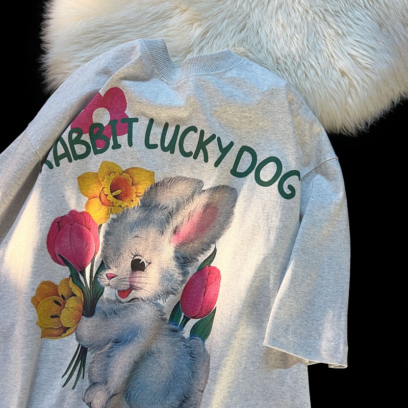 B1498#特价#220克（精梳紧密）夏季国潮新款印花短袖T