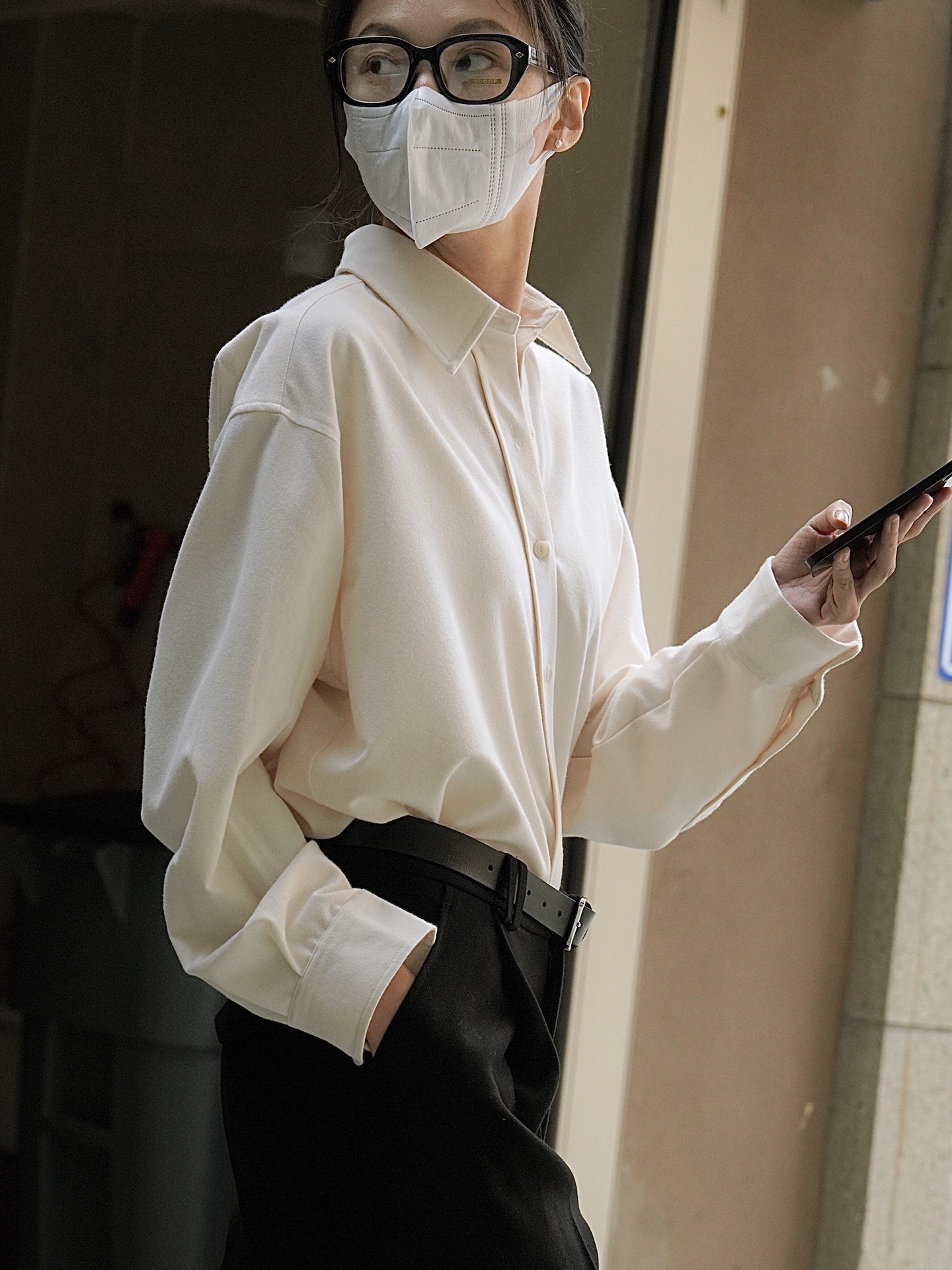 Early spring new Korean-style simple commuting brushed lapel shirt, loose and slimming, H-shaped thickened layering top for women pic 23