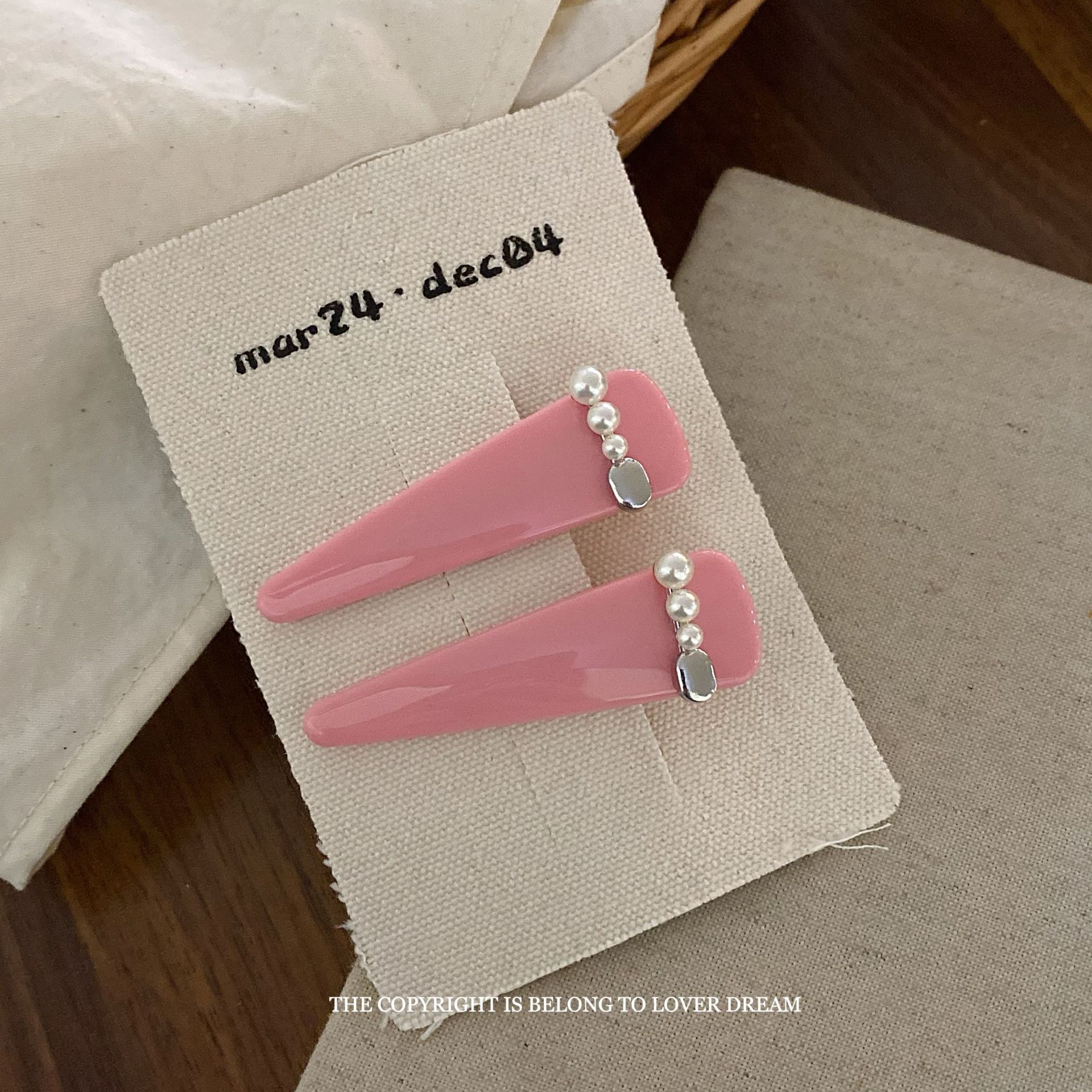 韩国ins新款珍珠黑色质感三角发夹 时尚小香风鸭嘴夹刘海夹发饰女详情22