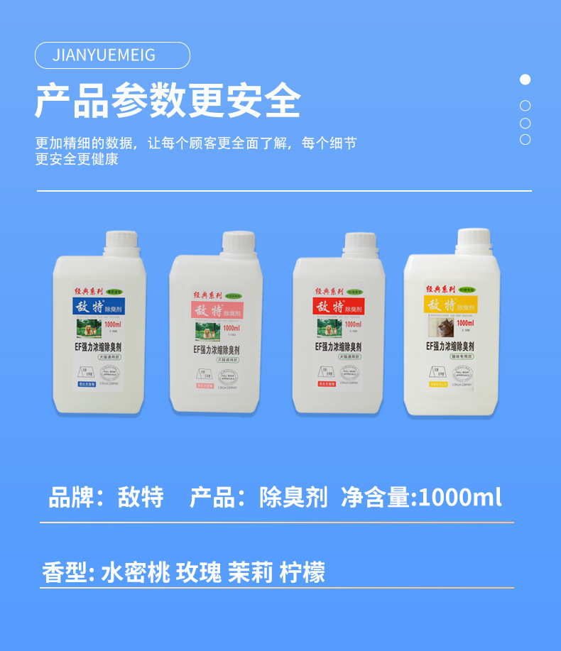 Pet cleaning products, powerful concentrated deodorant, suitable for cats and dogs, antibacterial protection, safe pet deodorant pic 3