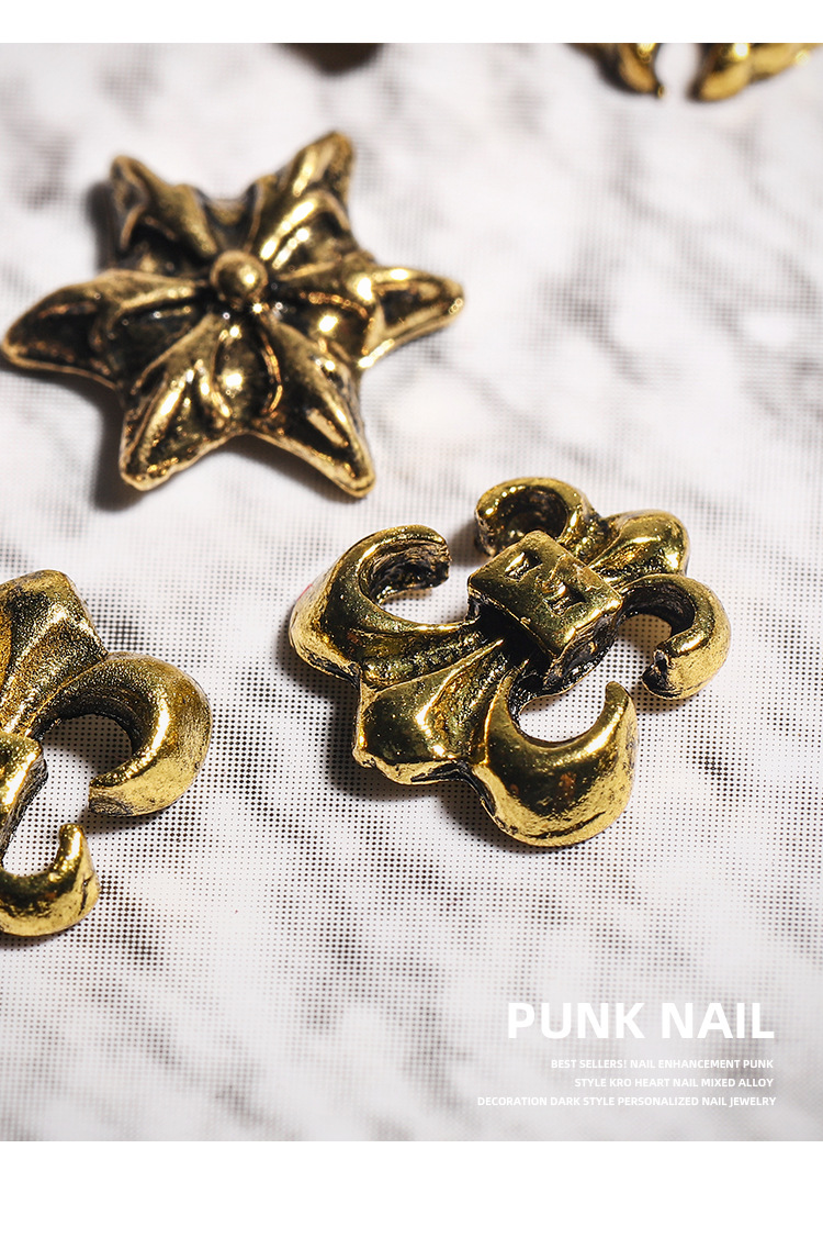 50 pieces of the popular punk, dark and metallic gray mixed style nail art accessories from the super A-list Internet celebrity Kluo Xin pic 13