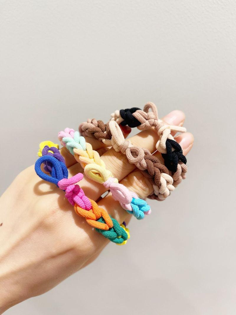 小清新手工编织彩色头绳女扎马尾皮筋高弹力发圈简约粗皮筋发圈详情7