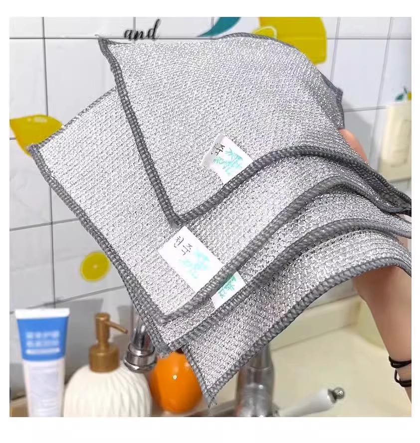 钢丝洗碗布日用清洁布网格不沾油抹布厨房灶台洗碗洗锅清洗布去污详情6