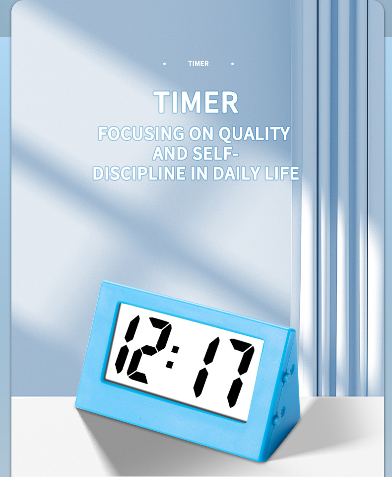 迷你立式三角钟 办公室书桌学习静音简约电子考试创意计时器学生详情3