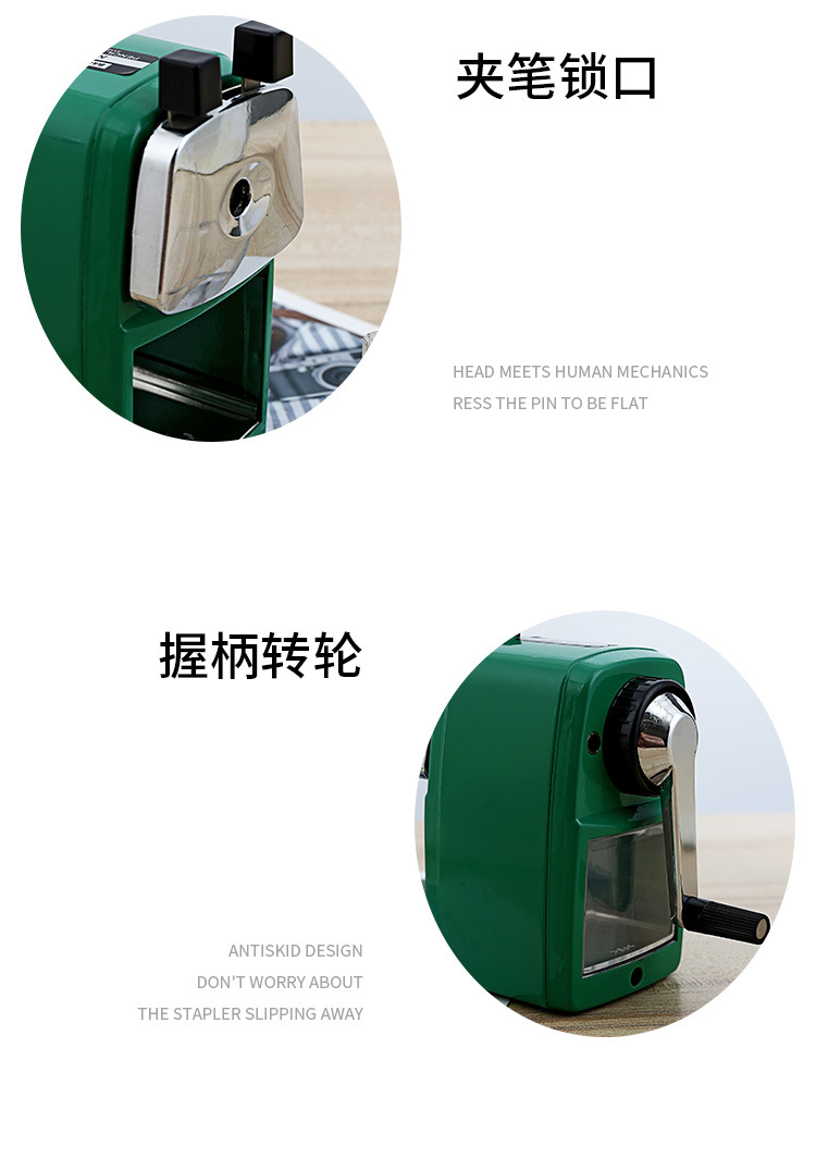 Katong hand-cranked pen sharpener W5101, cute hand-cranked pencil sharpener, student pen sharpener wholesale factory direct supply pic 5