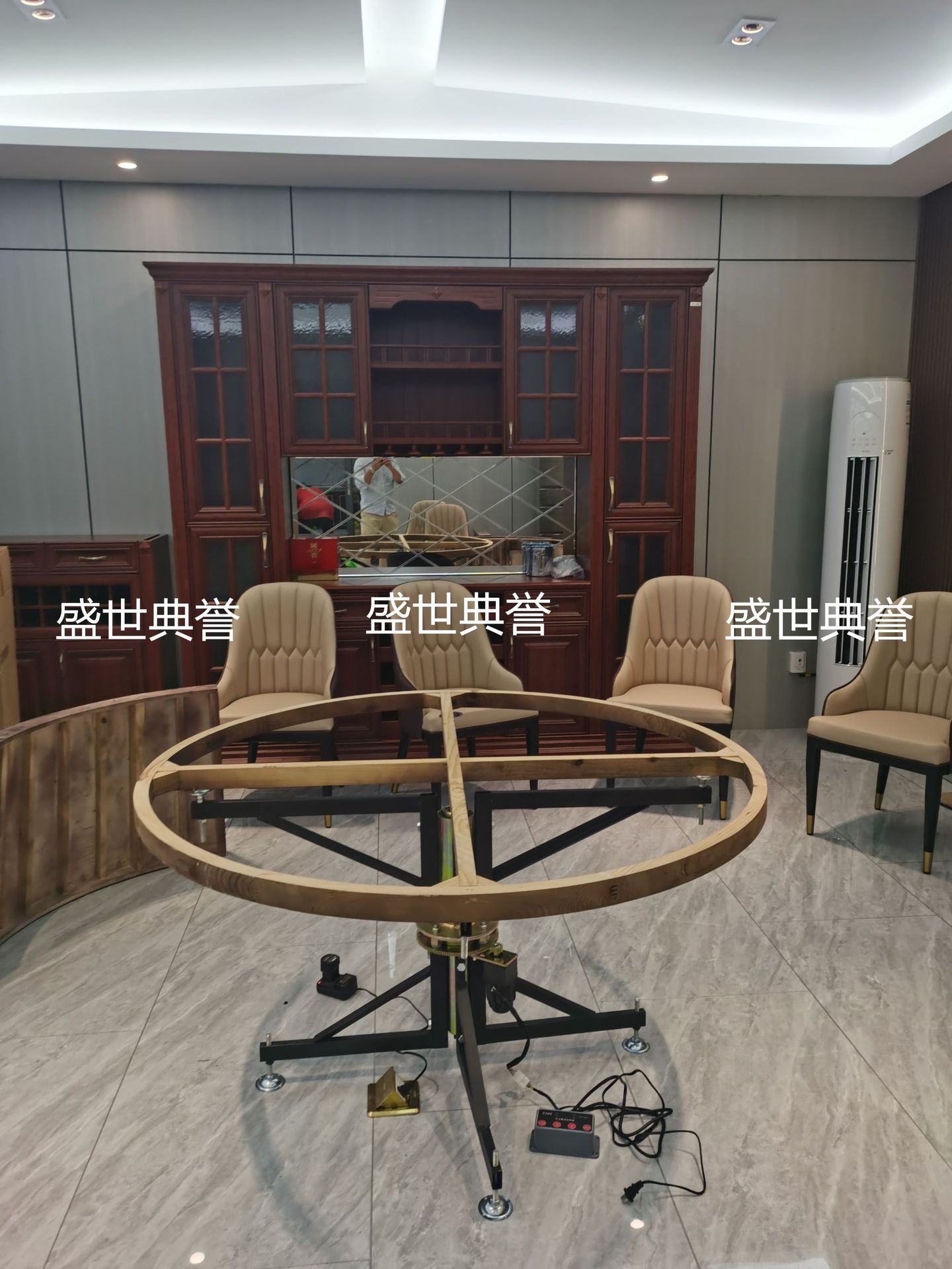 佛山专业生产酒店实木电动餐桌酒楼电动转盘餐桌海鲜餐厅轻奢餐桌详情2