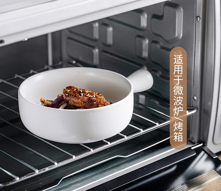 Nordic creative handle bowls, baking bowls, baked rice bowls, ceramic tableware, instant noodle bowls, Japanese handle bowls, breakfast salad bowls pic 8