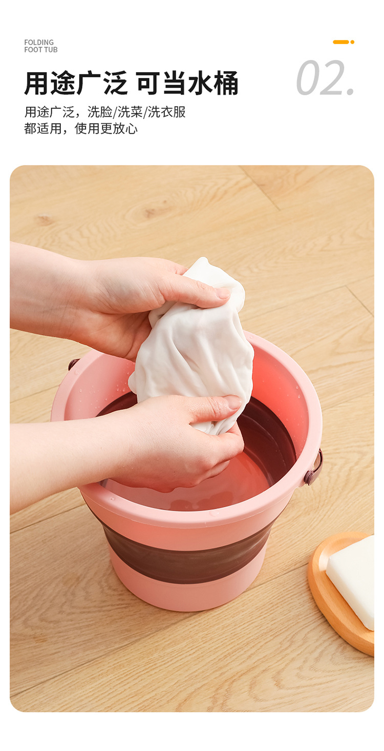 折叠水桶户外手提钓鱼桶大号车载旅行洗车桶家用便携加厚塑料桶01070详情10