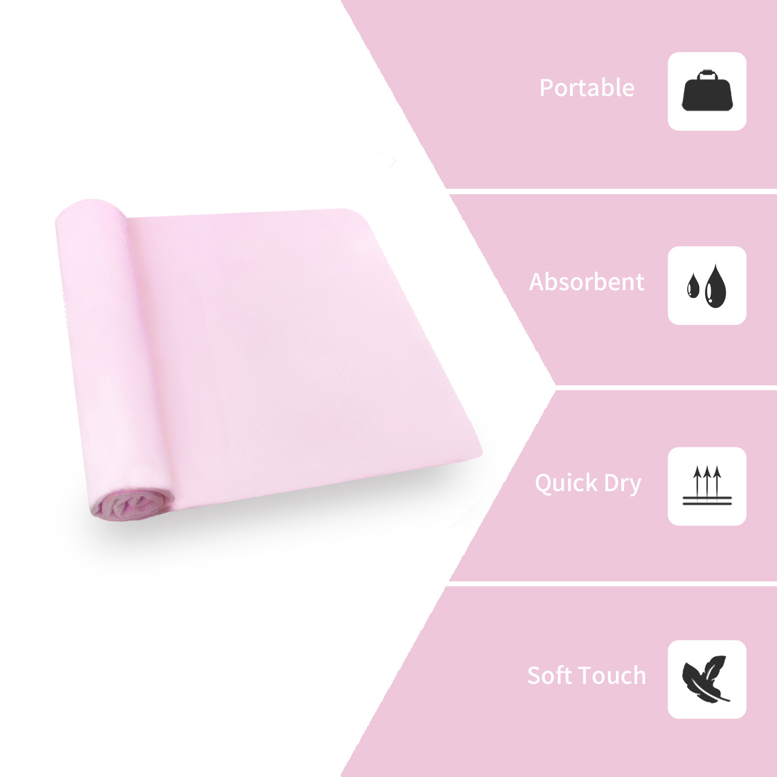 Ultra-fine fiber quick-drying double-sided fleece towel: soft, skin-friendly, quick-drying, sweat-absorbing, sports, travel, yoga, beach towel pic 5