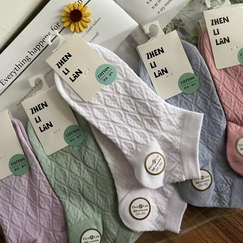 批发夏天薄款袜子女士短袜春夏季透气网红日系女袜诸暨运动短筒袜详情21