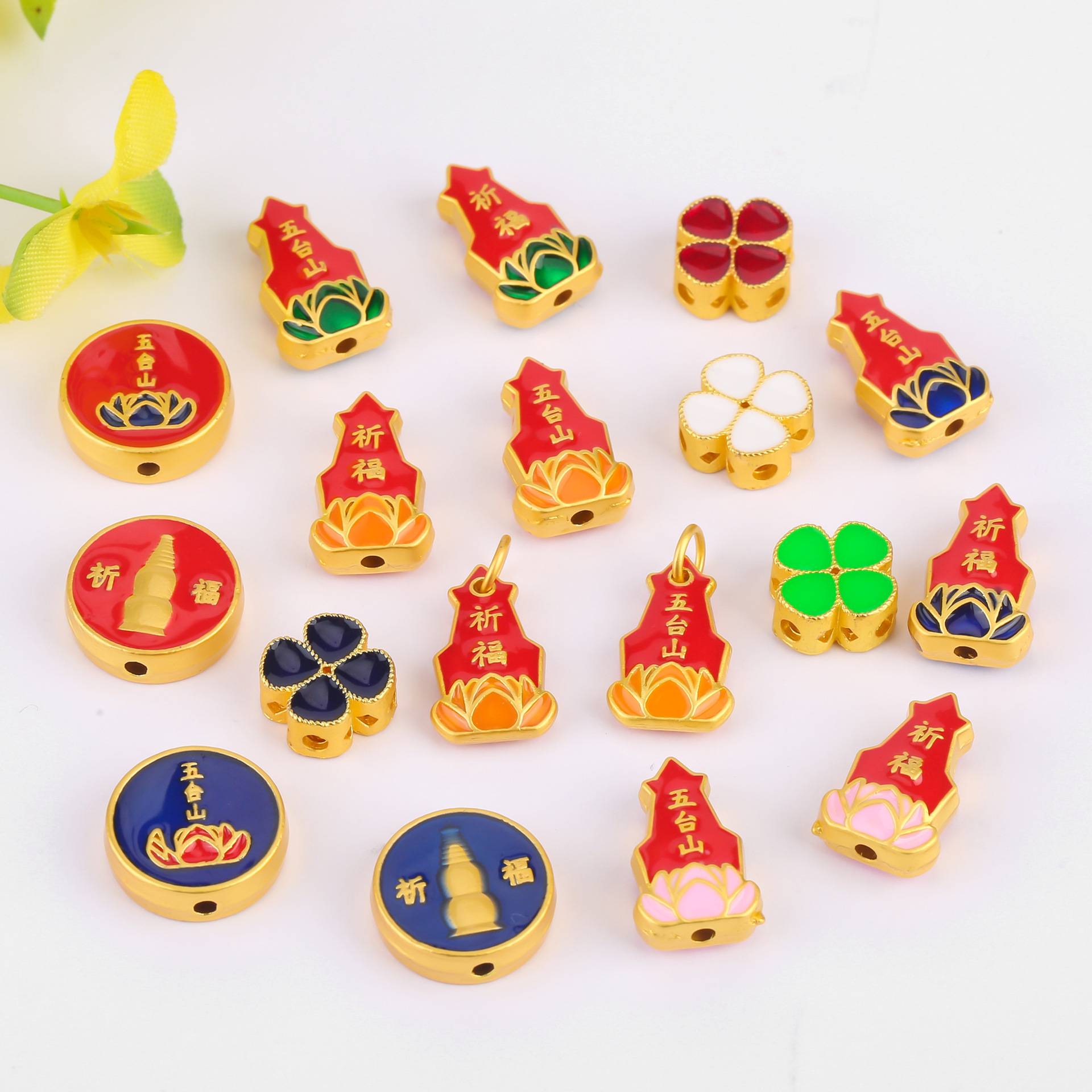 18k gold-plated color-preserving sand gold loose beads embossed lucky beads diy jewelry bracelets, necklaces, beaded sand gold accessories wholesale pic 6