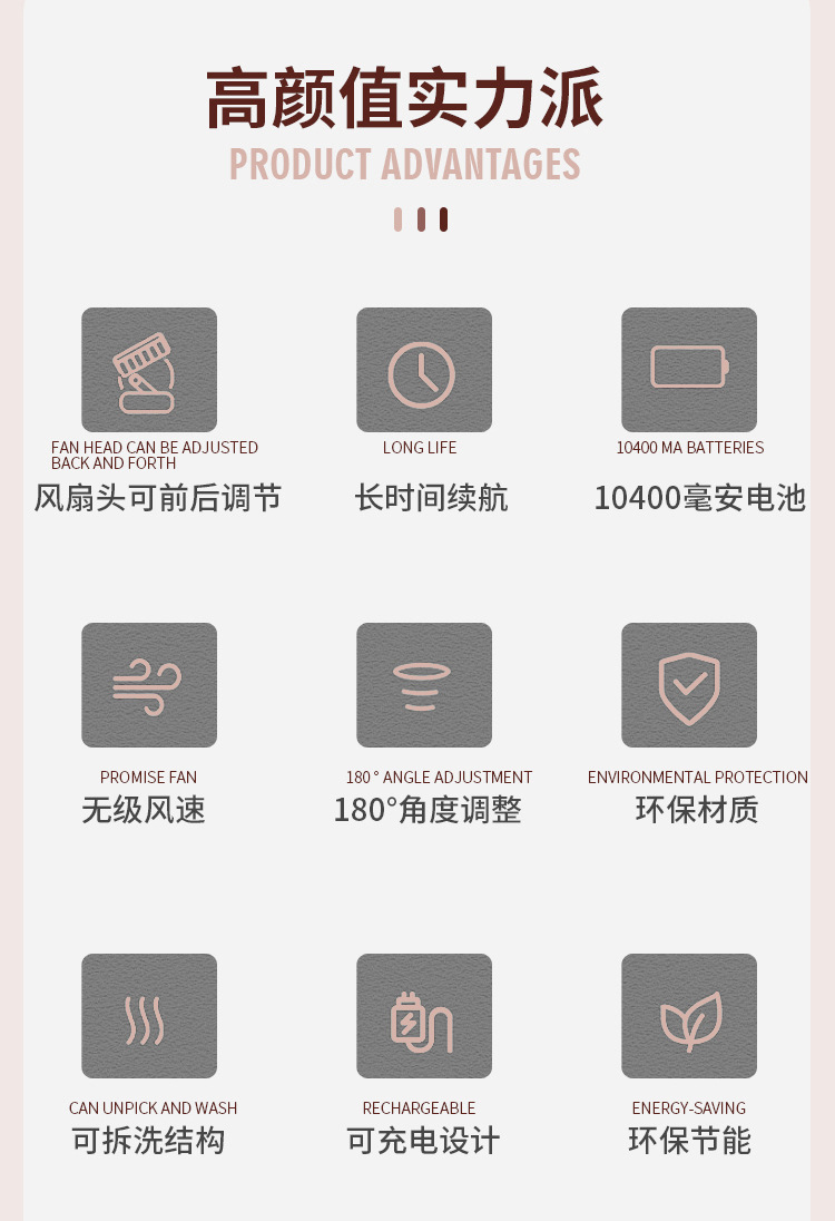 2022 New mini Fan, mini portable silent oscillating desktop, baby stroller clip-on charging electric fan for car pic 2