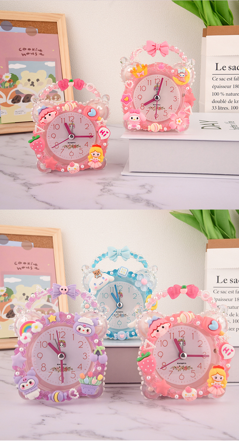 儿童奶油胶diy卡通闹钟材料包创意手工起床小闹铃公主男女孩玩具玩具儿童2024仙女手工diy女生小玩具化妆品玩具详情12