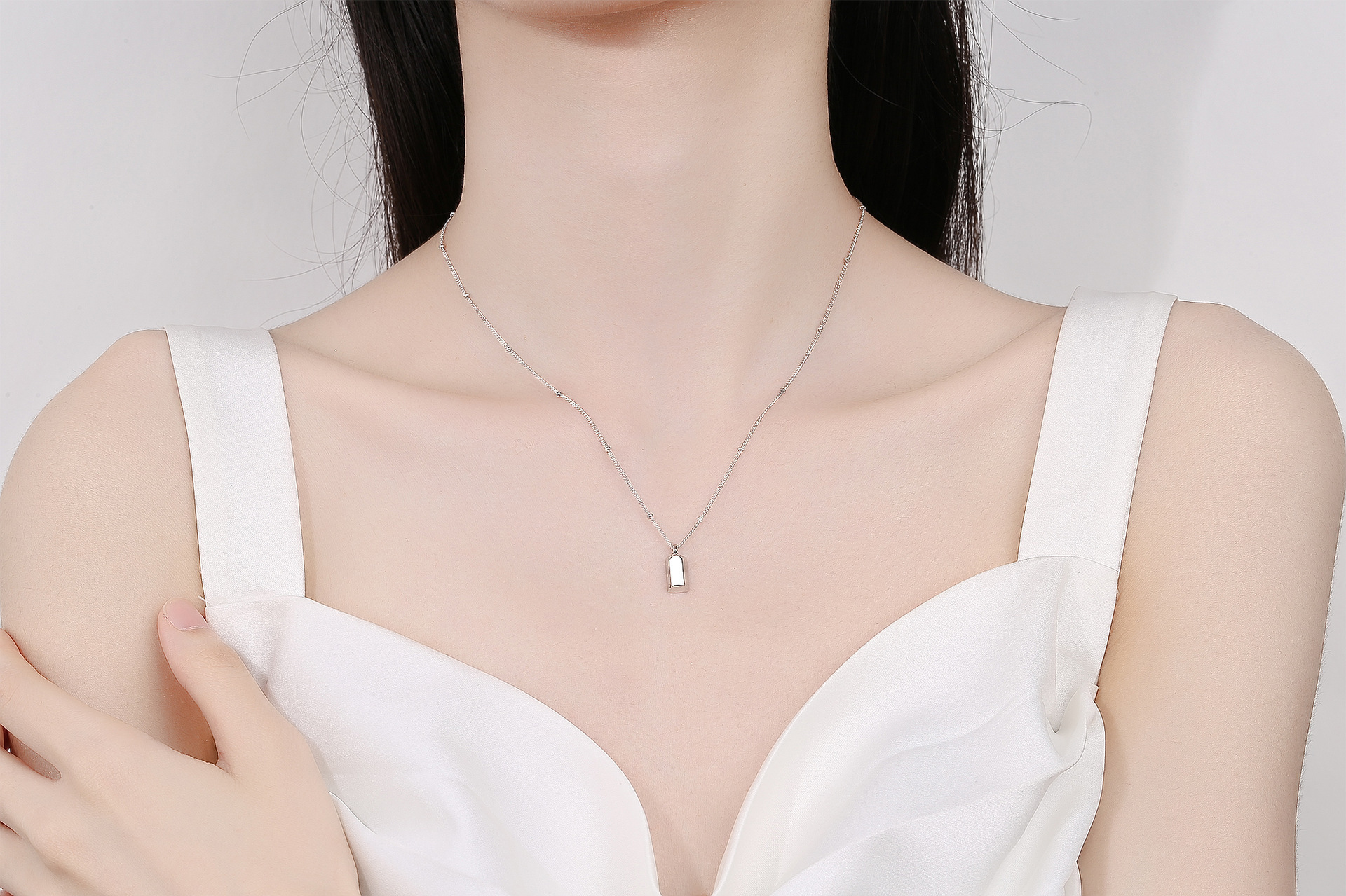 S925 sterling silver Instant Wealth Small gold Bar necklace for women, new light luxury, niche and versatile collarbone chain, wealth-attracting small gold brick pendant pic 53