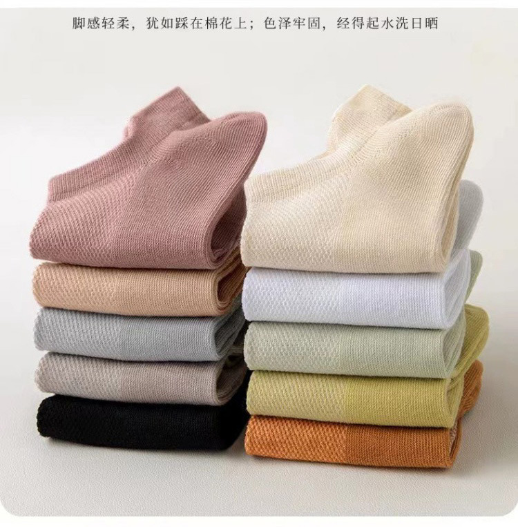 袜子地摊一件代发诸暨袜子女夏天薄款网眼短筒袜春夏季女士不掉跟船袜批发一件代发详情8