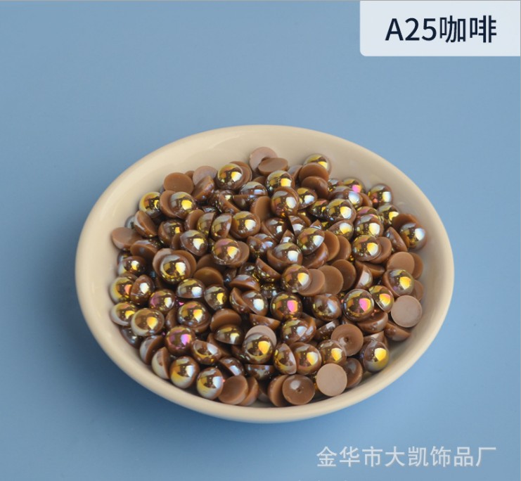 AB Water Lily, AB semi-circular pearl, mobile beauty, AB semi-circular pearl, diy nail art, pearl accessories, flat bottom pic 20