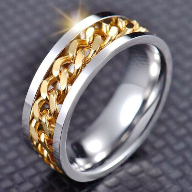 Cross-border Amazon bestseller titanium steel rotating ring, star and moon stress-relieving and anti-anxiety ring, European and American accessories/Chinese trend products pic 52