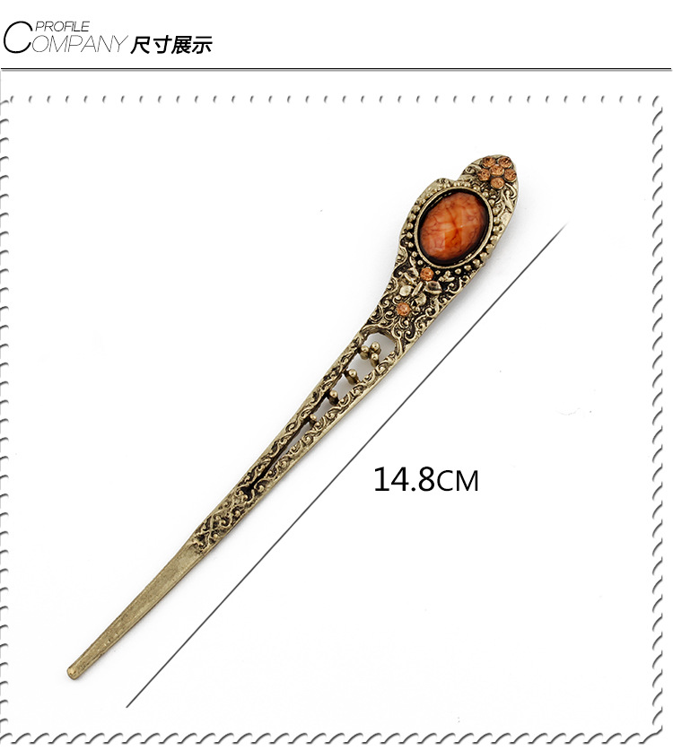 复古古典女式水钻发钗子发饰 简约盘发水滴发簪子头饰品 发簪黑檀木DIY发簪发钗发簪详情14