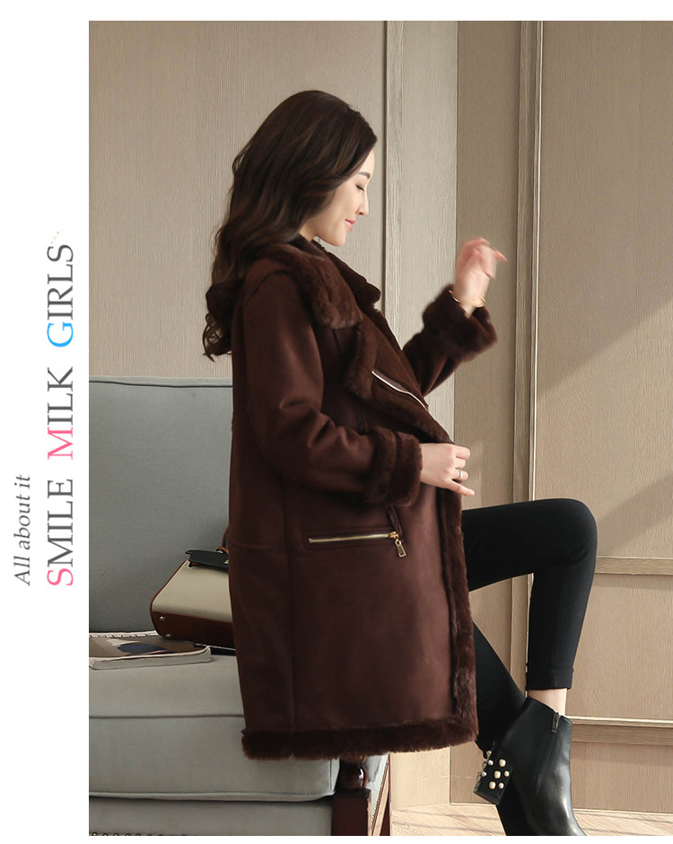 New mid-length cotton-padded jackets for women in winter, with thickened cotton-padded clothes made of deerskin, lambskin and fleece pic 20