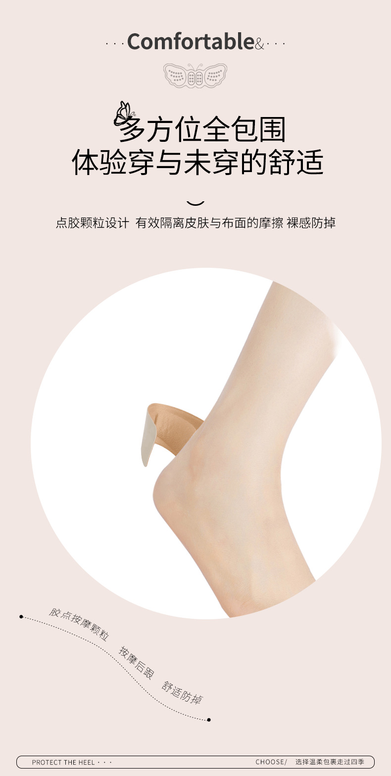 乐福4D后跟帖透明超软舒适防磨脚防滑防掉跟高跟鞋神器后跟贴批发详情6