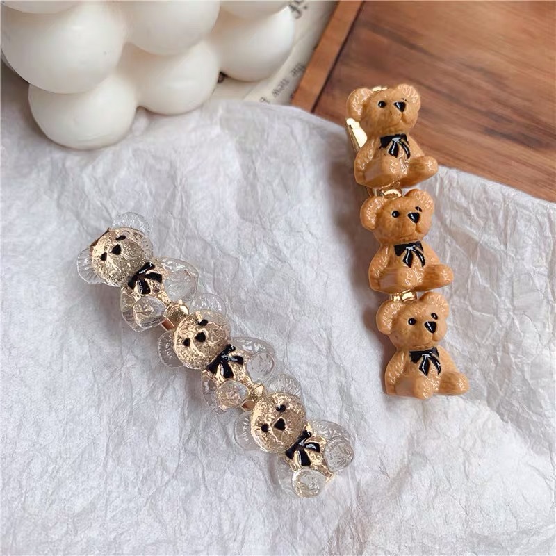 Little bear hair clips, cute Korean side straight clips, Japanese bangs clips, BB clips, side clips, gentle summer girls pic 1