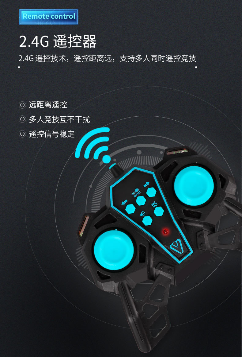 儿童手势感应遥控机甲坦克可发射水弹充电动四驱越野汽车玩具男孩详情22