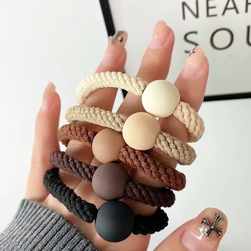 Star Korean-style simple high-tied ponytail hair tie with thick twisted high-elasticity rubber band bun hair tie 02 pic 4