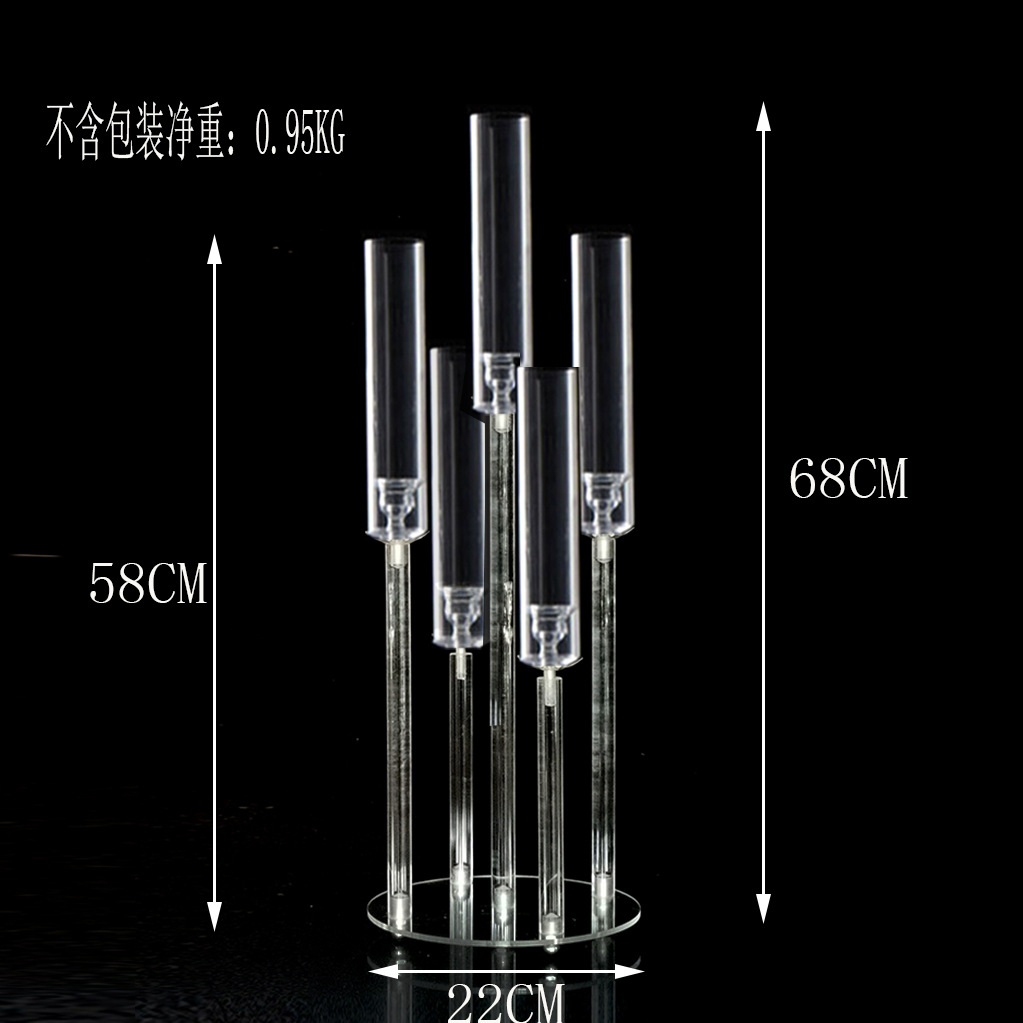 New acrylic 5-head candlesticks for cross-border e-commerce, wedding hotels, Western restaurants, birthday parties, home candlesticks, Xiangyu Crystal pic 2