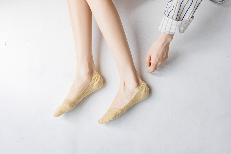 新款女隐形春夏女士袜子纯色防掉跟隐形袜点胶空调袜室内袜脚底袜详情38