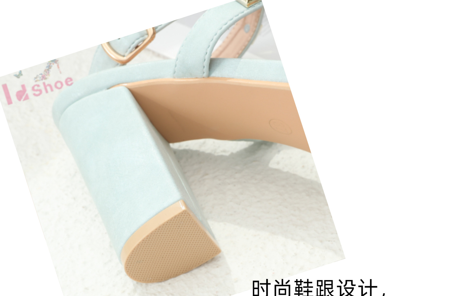 复古高跟凉鞋广州女鞋粗跟中跟一字带铆钉鞋子女新款高跟鞋工艺鞋详情9