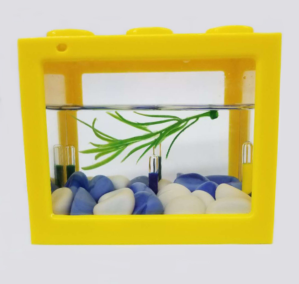 Aquarium small fish tank, building block fish tank, small fighting fish tank, landscape, water untoppleable figure pic 3