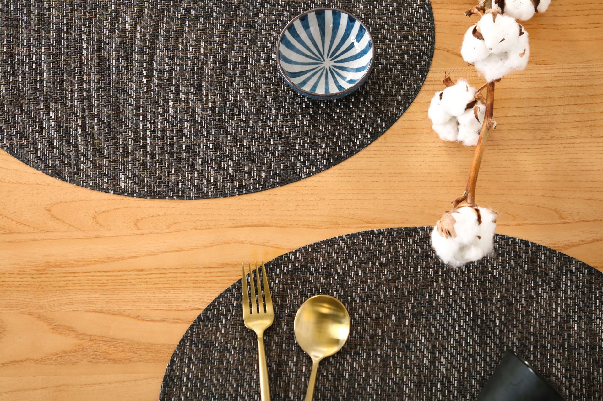Coffee table MATS, table MATS, Japanese-style PVC simple oval table MATS, striped tablecloths, tablecloths, bowl MATS, heat insulation MATS, table MATS pic 3
