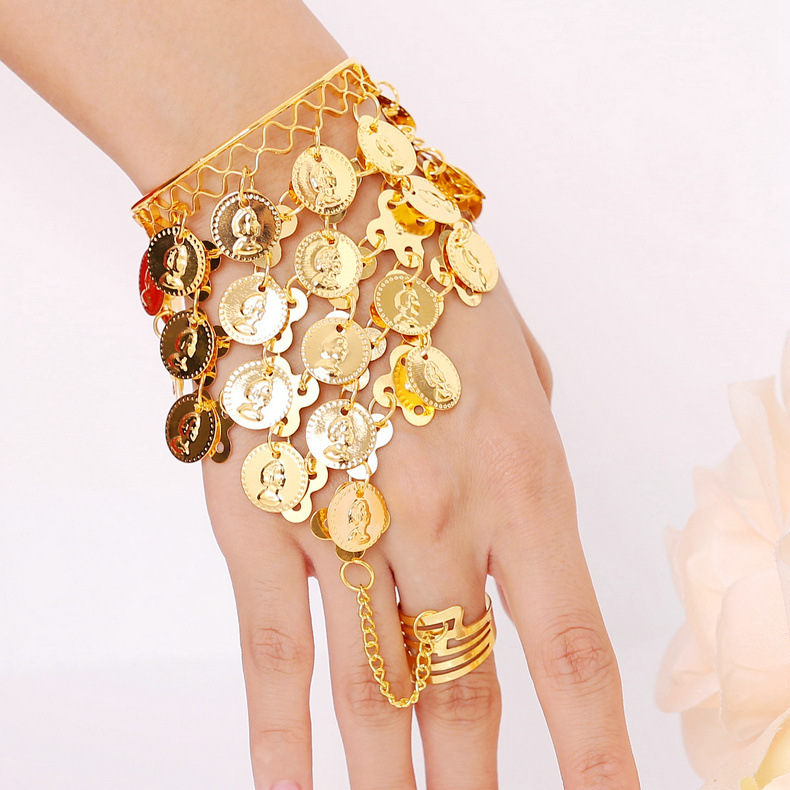 肚皮舞服装饰品首饰戒指手链手环舞蹈表演指环手链印度舞演出配饰详情12