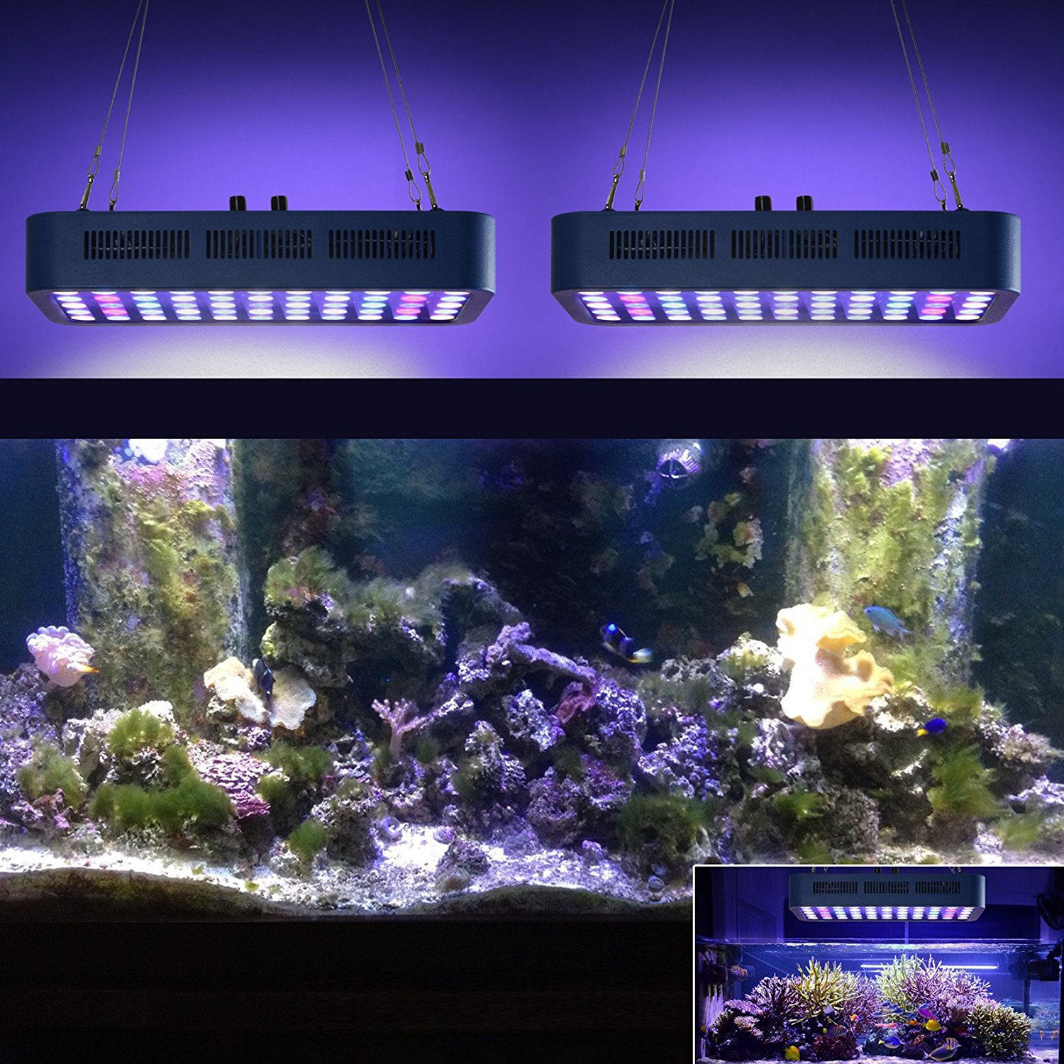 165W aquarium lamp, dimmable, Marine tank, coral aquatic plant lamp, fish tank lighting, full-spectrum Marine coral fish tank pic 13